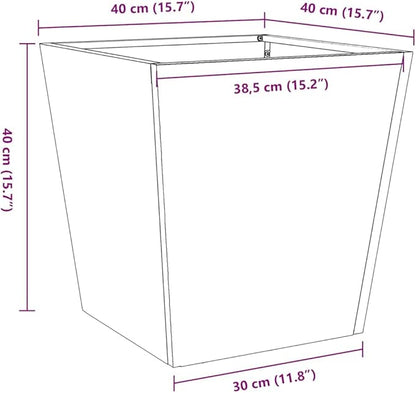 265522 - VIDAXL Vazo Kopshti 2 copë 40x40x40 cm Çelik Rezistent ndaj Motit