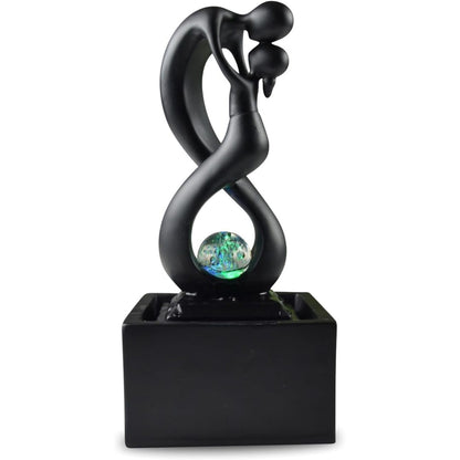 255434 - ZEN'LIGHT Shatërvan Modern i Brendshëm me Kupidin, i Zi me Dritë LED, 31x14x14 cm