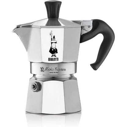 154632 - BIALETTI Moka Express Makinë për Kafe, Kapacitet 2 Filxhanë, Dorezë Kundër Djegies, Jo e Përshtatshme për Induksion, 90 ml, Materiali: Alumini