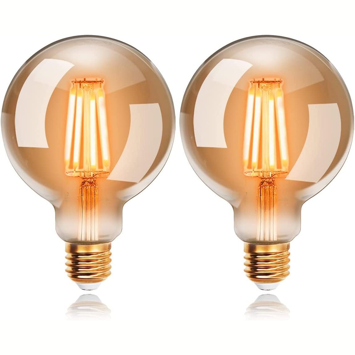 220435 - EXTRASTAR Llampa LED Vintage E27 6W, Dekorative Retro Edison G80, E Bardhë e Ngrohtë 2200K 540Lm - 2 copë
