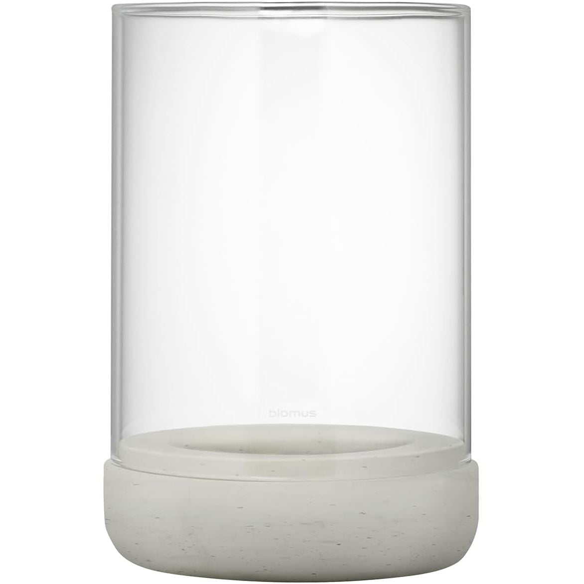 261272 - BLÖMUS CALMA Mbajtëse qiriri beton dhe xham - Gri e çelët - 15G x 15G x 22.5L cm - Përdorim i brendshëm - Qiriu nuk përfshihet