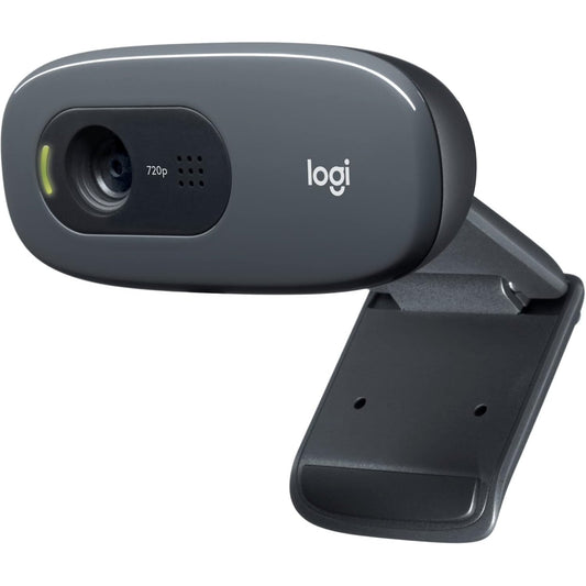 123932 - LOGITECH Kamera Web C270 HD, 720p/30fps, Video-Call me Ekran të Gjerë, Korrigjim Automatik i Ndriçimit, Mikrofon me Ulje Zhurme, për Skype, FaceTime, Hangouts, WebEx, PC/Mac/Tablet/Chromebook - Ngjyra Gri