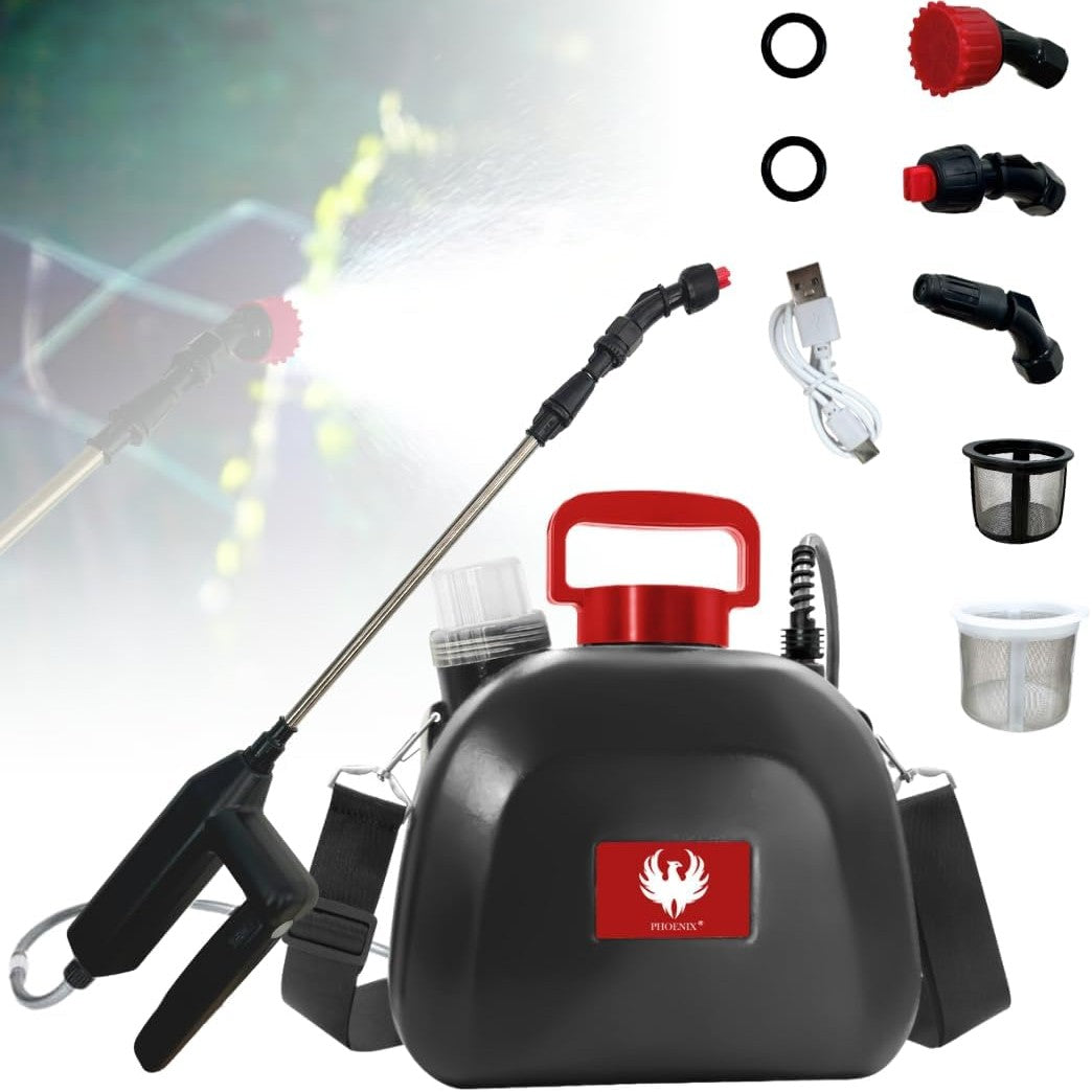 292934 - PHOENIX Spërkatës Elektrik Easy Sprayer 5L, Spërkatës Kopshti me Bateri të Rikarikueshme me Jetëgjatësi Baterie 3 Orë, Spërkatës me Gryka të Trefishta (Kon, Ventilator, Spërkatës Dushi), I Lehtë, i Fortë