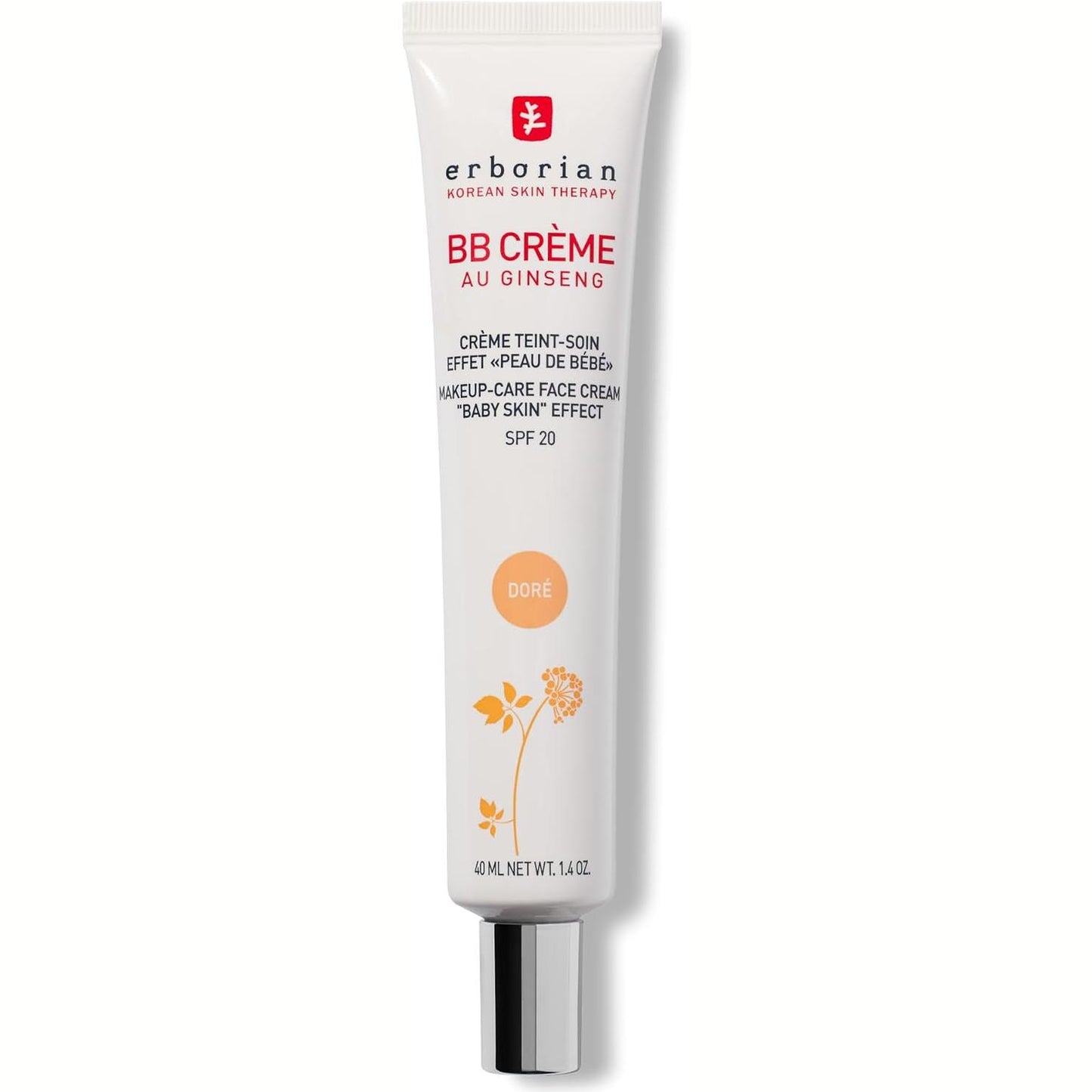 289588 - ERBORIAN Krem BB me Xhensen, 15 ml, efekt lëkure foshnje, kujdes 5-në-1 me SPF 20, ari