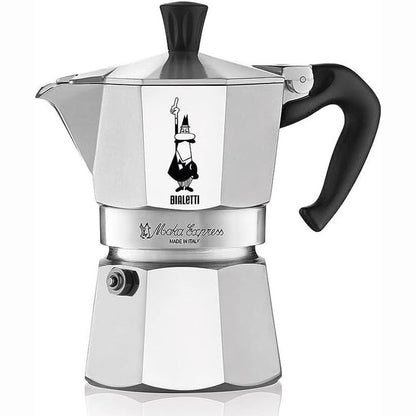 184308 - BIALETTI - Moka Express: Makinë e Kafesë për Espresso, 4 Gota (190ml), Alumini, Argjendë