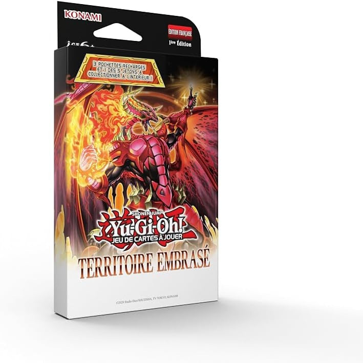 276950 - YU-GI-OH! Pako me 3 kuti përforcuese Burning Territory - 28 karta, 1 kartë token, Mosha 6+, Edicioni Francez