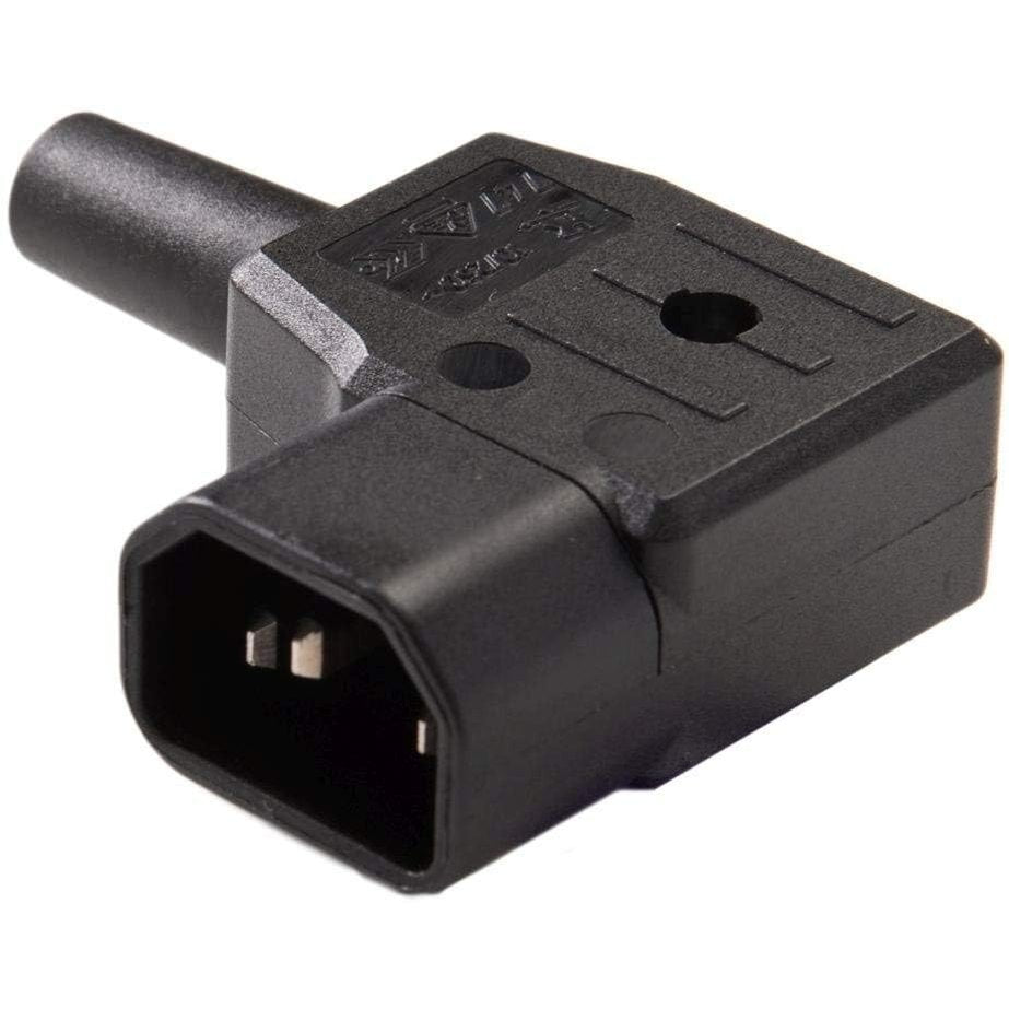 295431 - PREMIUMCORD Lidhje me rrjetin elektrik 230V e kënduar 90°, 10A, IEC C14, ngjyrë e zezë