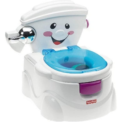 184061 - FISHER-PRICE Tualeti Im i Parë, Ujëvarë për Fëmijë mbi 1 Vjeç, me Muzikë dhe Fraza Qesharake, Tualeti Portativ, Kapëse Tualeti e Lëvizshme, Versioni Gjerman, P4326
