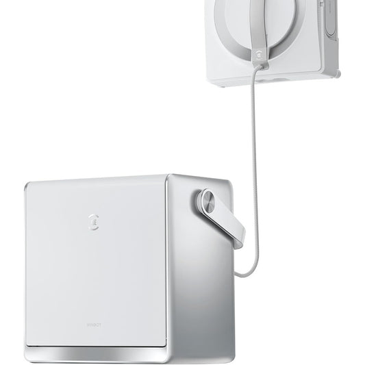 84023 - ECOVACS W2 OMNI Robot për Pastrim të Xhamave me Stacion Multifunksional, Teknologji Inteligjente të Zbulimit të Skajve, 12 Nivele Sigurie, Teknologji Spërkatjeje me 3 Drejtime