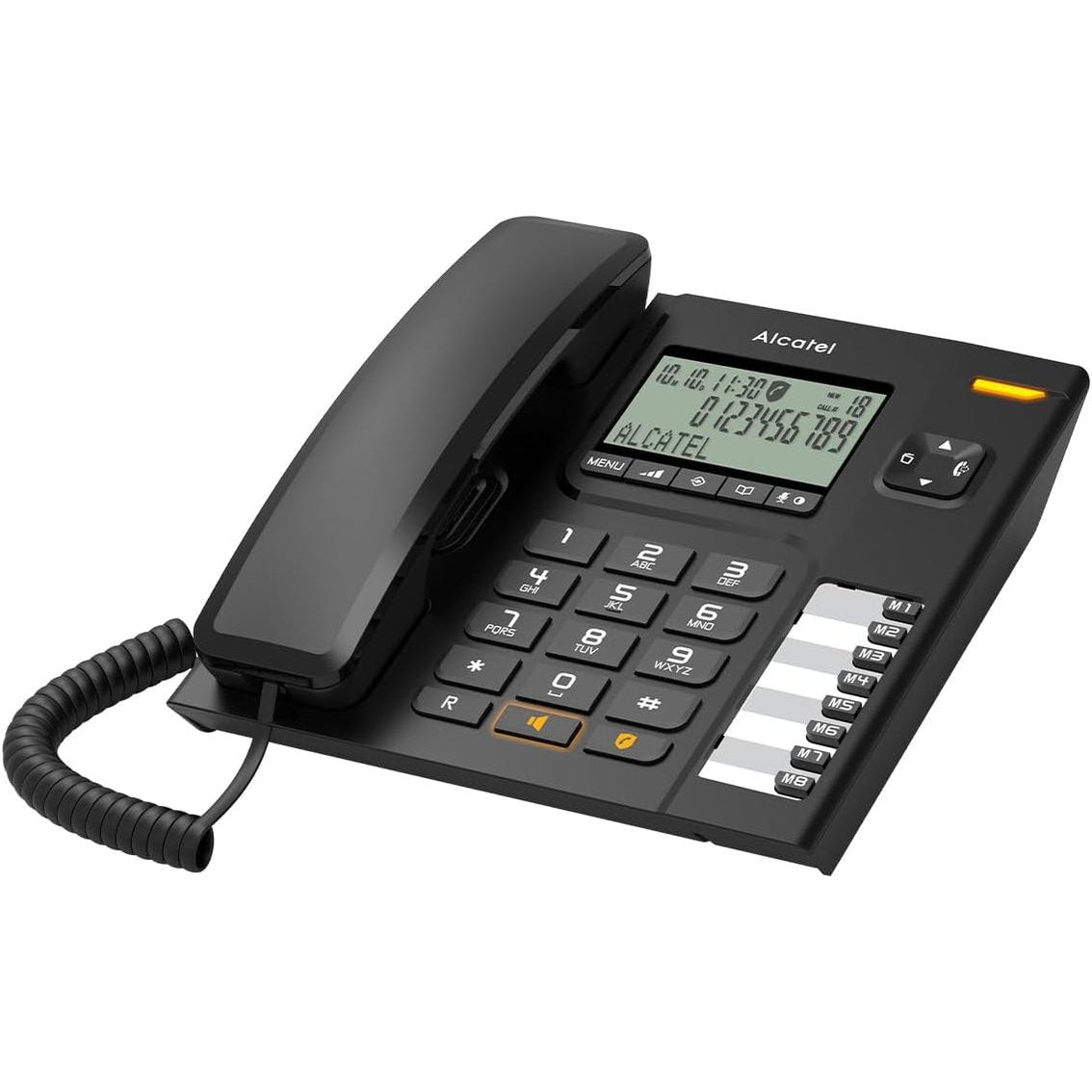 308892 - ALCATEL T78 - Telefon fiks me kabëll - Ekran i madh alfanumerik - Pa duar - Bllokim thirrjesh - Dritë treguese për thirrje hyrëse - Buton rinumërimi - 8 taste për thirrje të shpejta - i zi