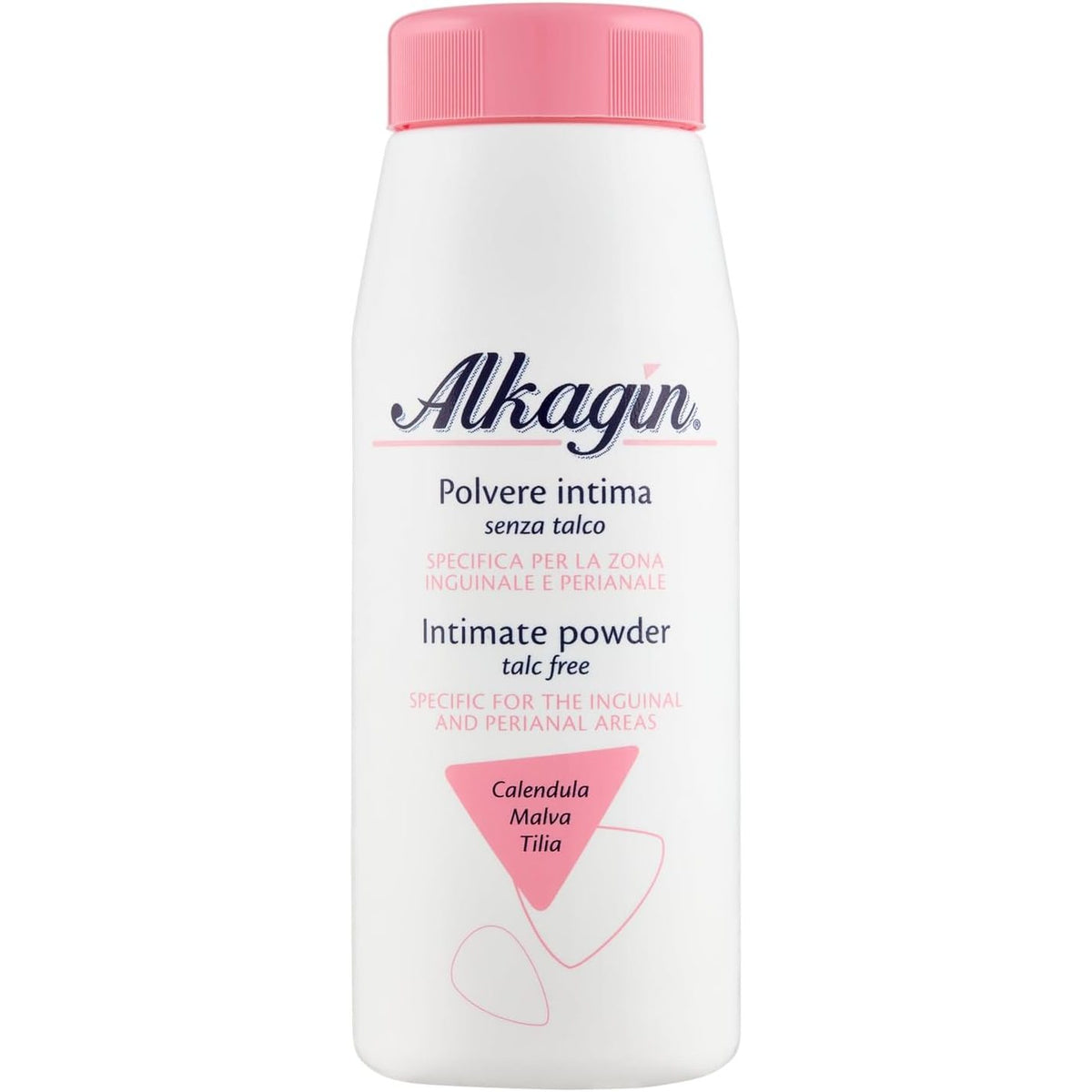 312390 - Alkagin Pluhur absorbues intim me kalendulë, mëllagë dhe tilia, 100g, thith djersën dhe lagështinë, pa talk