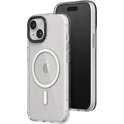 266316 - RHINOSHIELD Mbështjellëse transparente e pajtueshme me MagSafe për [iPhone 15] | Fortësi magnetike superiore, rezistencë ndaj zverdhjes, e pastër kristalore, mbrojtje optimale dhe e personalizueshëm - Unazë e zezë për kamerën
