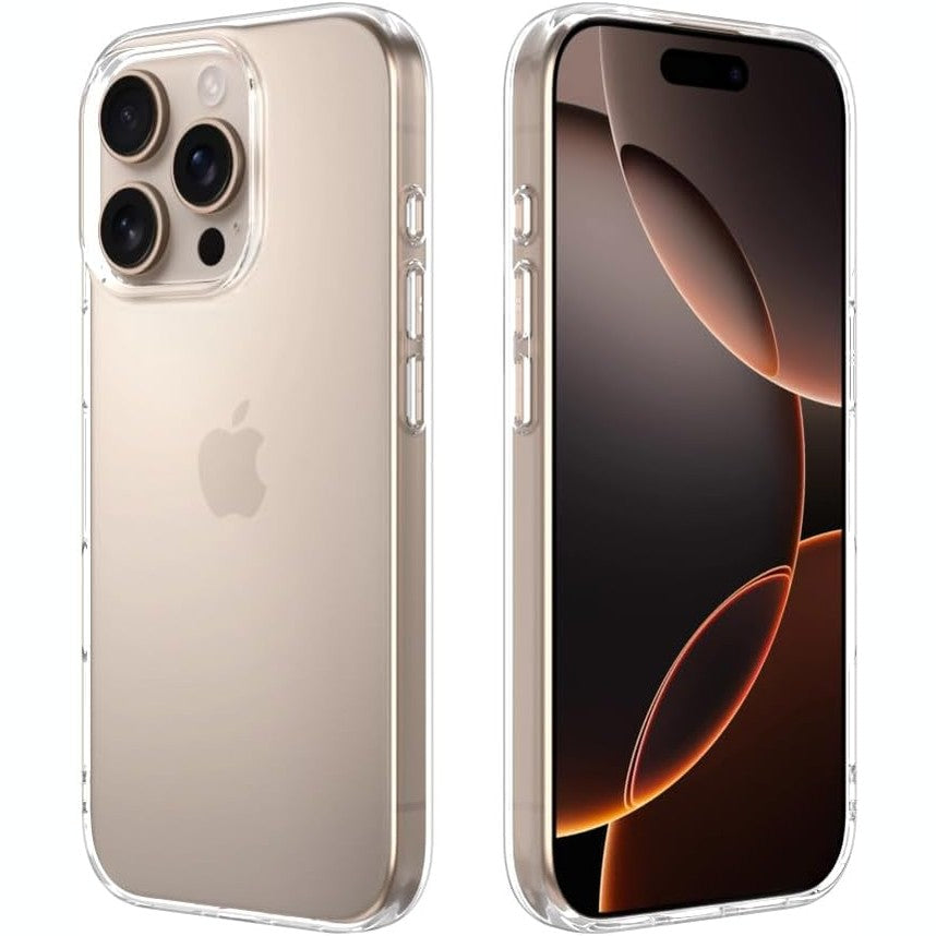 309349 - Captor - Mbështjellëse transparente për Apple iPhone 16 Pro, silikoni TPU, e butë dhe e hollë, mbrojtëse me skaje të ngritura