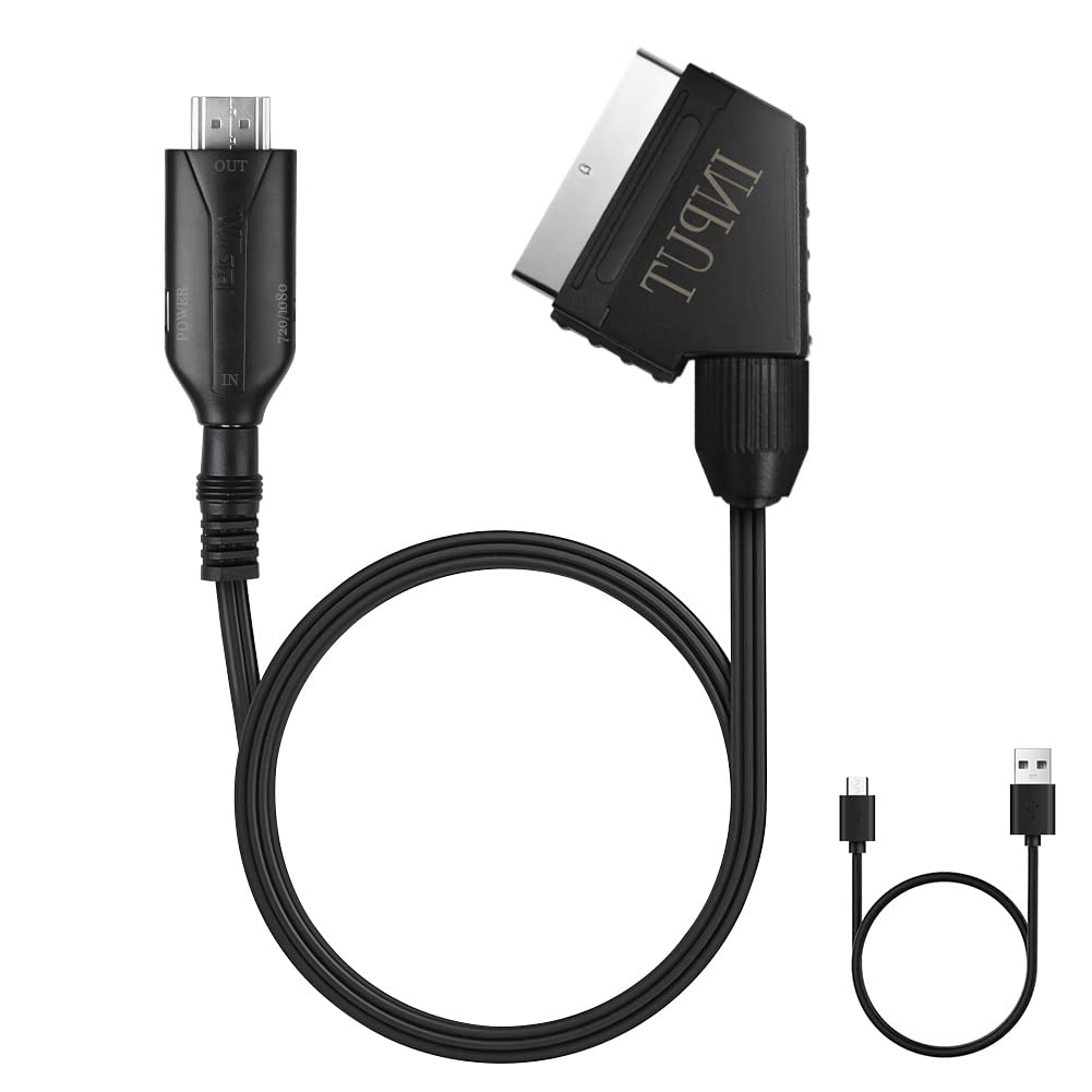 269211 - AXFEE Përshtatës SCART në HDMI, për TV Full HD 720P/1080P, me kabllo HDMI
