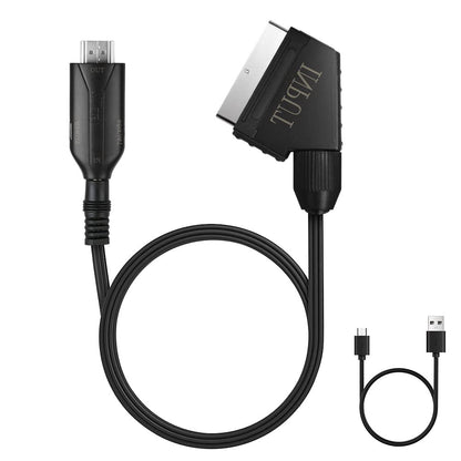 269211 - AXFEE Përshtatës SCART në HDMI, për TV Full HD 720P/1080P, me kabllo HDMI