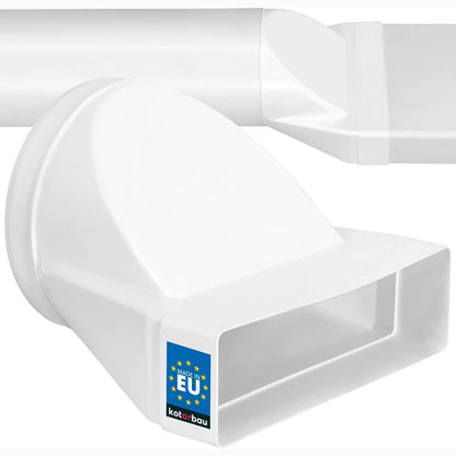 225246 - KOTARBAU® Lidhës Tubi Drejtkëndor, 60 x 200 mm, për tub të rrumbullakët, Diametri: 150 mm, Plastik