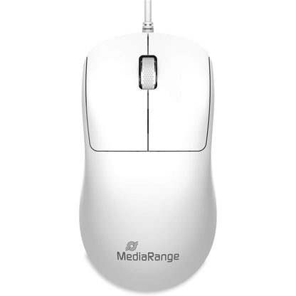 296497 - MEDIARANGE MAUS OPTIK ME 3 BUTONA ME TEL, 1000 DPI, Kabllo 1.5 m, E bardhë