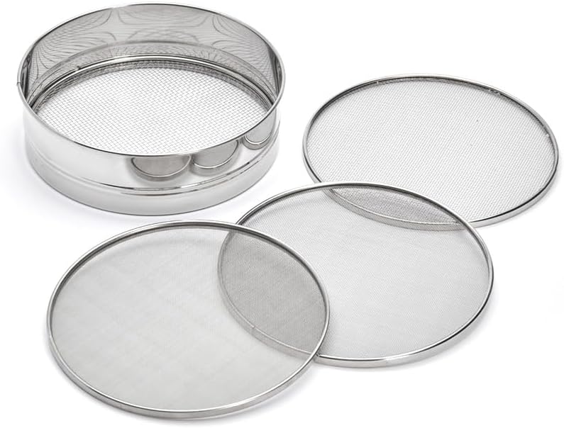 226454 - DE BUYER Sitë çeliku inox me 4 futje site të ndërrueshme, diametra 3mm/2mm/1mm/0.5mm, 4605.21, Argjend