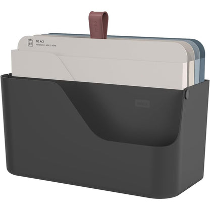 250520 - ROTHO MYPAPER Plus Inbox, organizues dokumentesh për zyrë dhe zyrë në shtëpi, organizues tavoline me dorezë, plastik, i zi, 34.5 × 15.2 × 28.7 cm