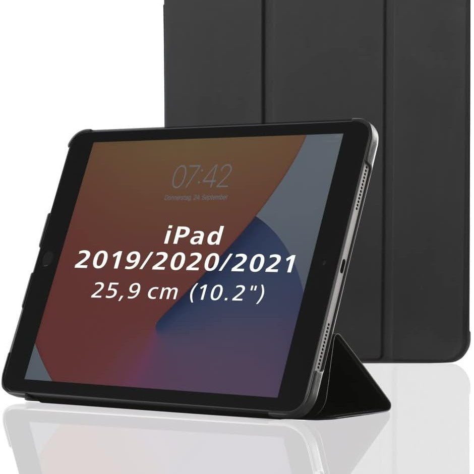 305365 - HAMA Mbështjellëse për Apple iPad 2021/2020/2019 10.2" e zezë, mbështjellëse e palosshme, mbrojtëse me funksion mbështetëse, mbulesë magnetike