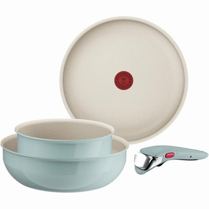 217102 - TEFAL Ingenio Serenity Bateri Kuzhine 4 copë, Veshje Jo-ngjitëse, Dorezë e Sigurt e Lëvizshme, Dizajn i Stivueshëm, L8284S04