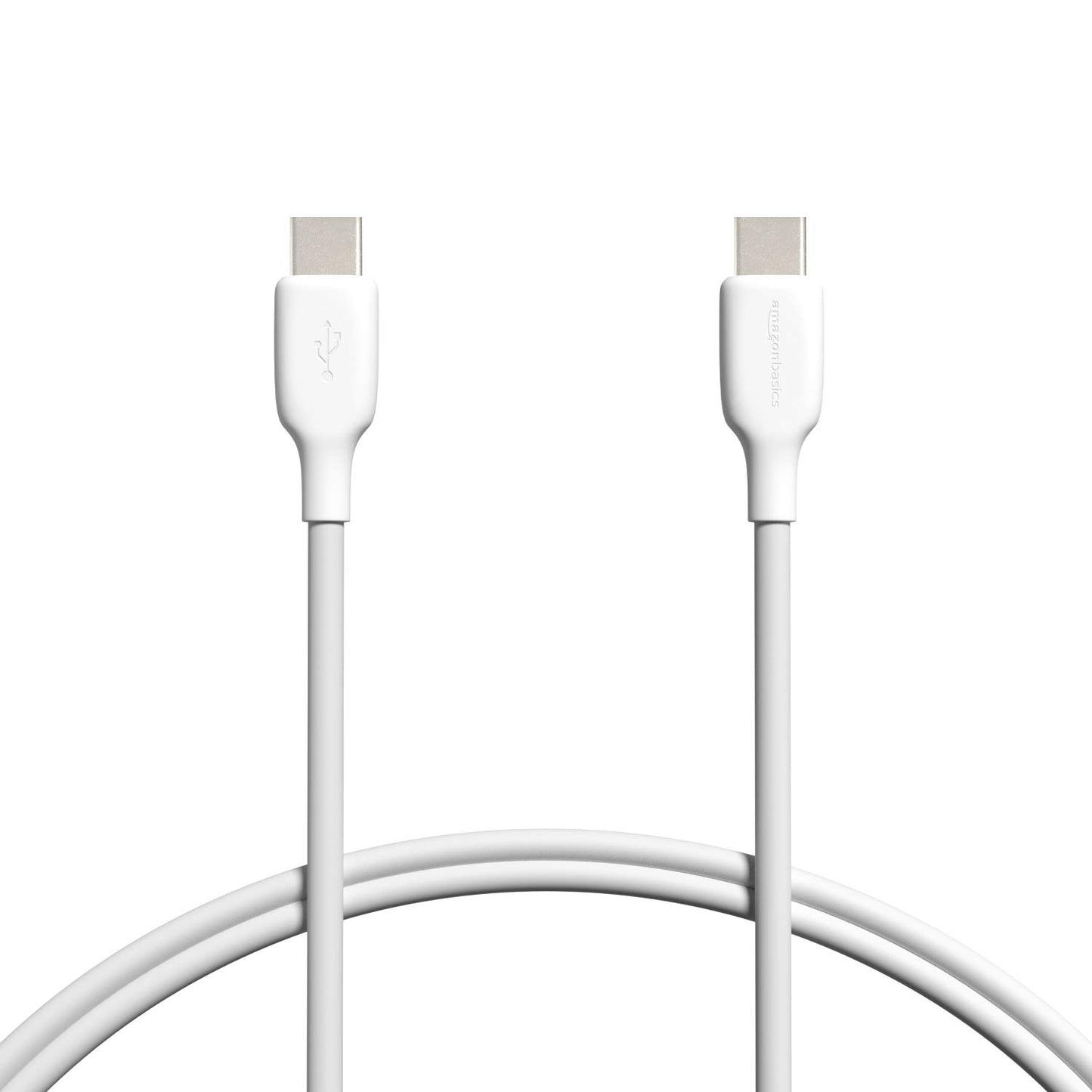 320642 - AMAZON BASICS Kabllo karikimi të shpejtë USB-C në USB-C 2.0, shpejtësi 480 Mbps, i çertifikuar USB-IF, për Apple iPhone 16/15, iPad, Samsung Galaxy, tableta, laptopë, 0.9 m, i bardhë