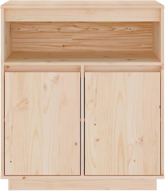181686 - Bufet prej Druri të Fortë Pishe vidaXL, 70 x 34 x 80 cm, Ngjyrë Kafe – Dollap Magazinimi për Dhomë Ndenjeje/Ngrënie/Korridor