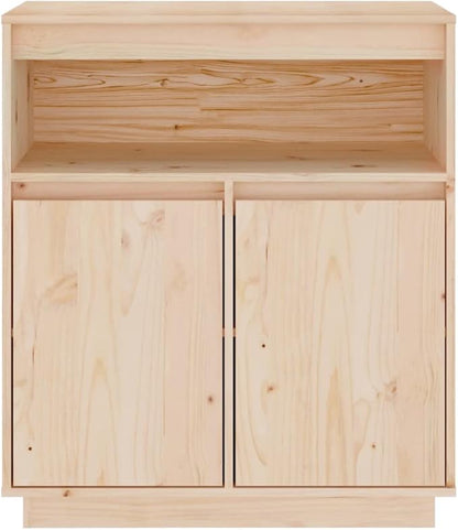 181686 - Bufet prej Druri të Fortë Pishe vidaXL, 70 x 34 x 80 cm, Ngjyrë Kafe – Dollap Magazinimi për Dhomë Ndenjeje/Ngrënie/Korridor
