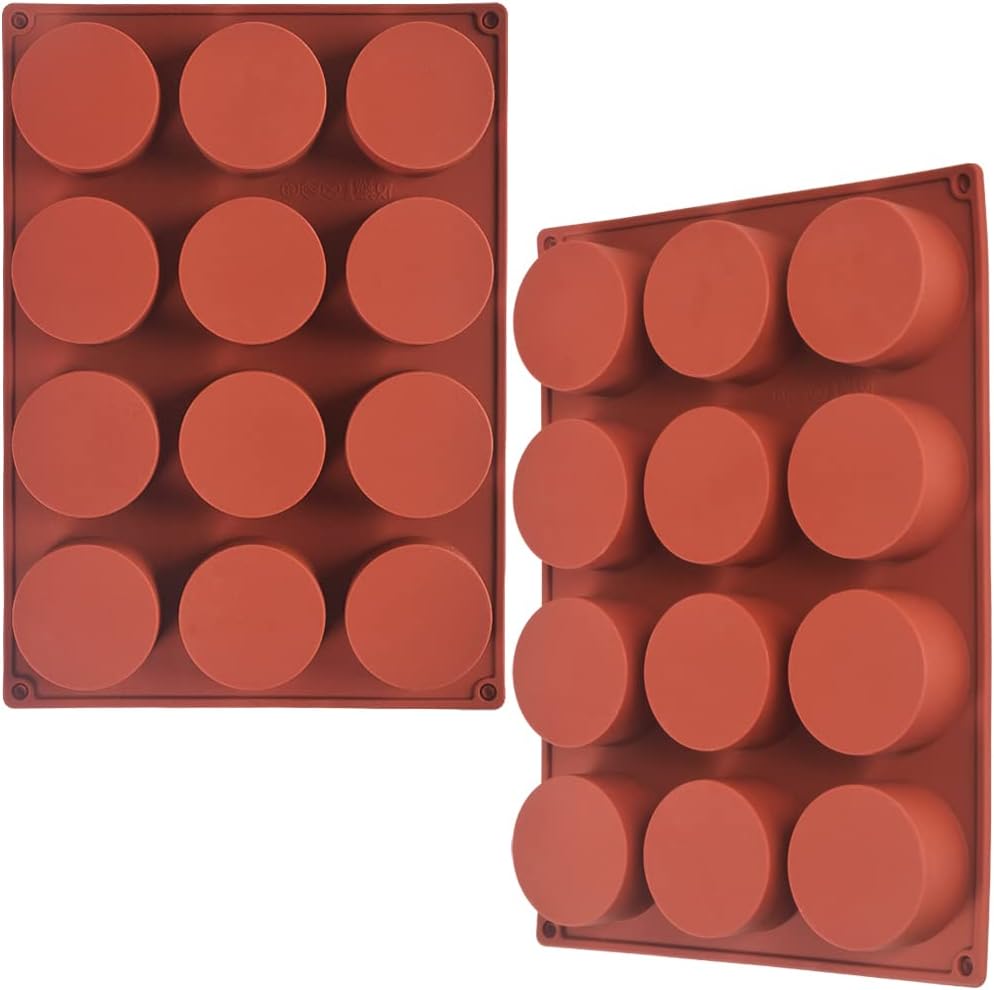 258186 - Newk Forma Silikoni me Cilindër, 2 Paketa me 12 Zgavra, Cilindër i Rrumbullakët për Cake Pops, Sapun, Biskota me Çokollatë, Bomba Vaske, Cheesecake, Mbulesa Çokollate