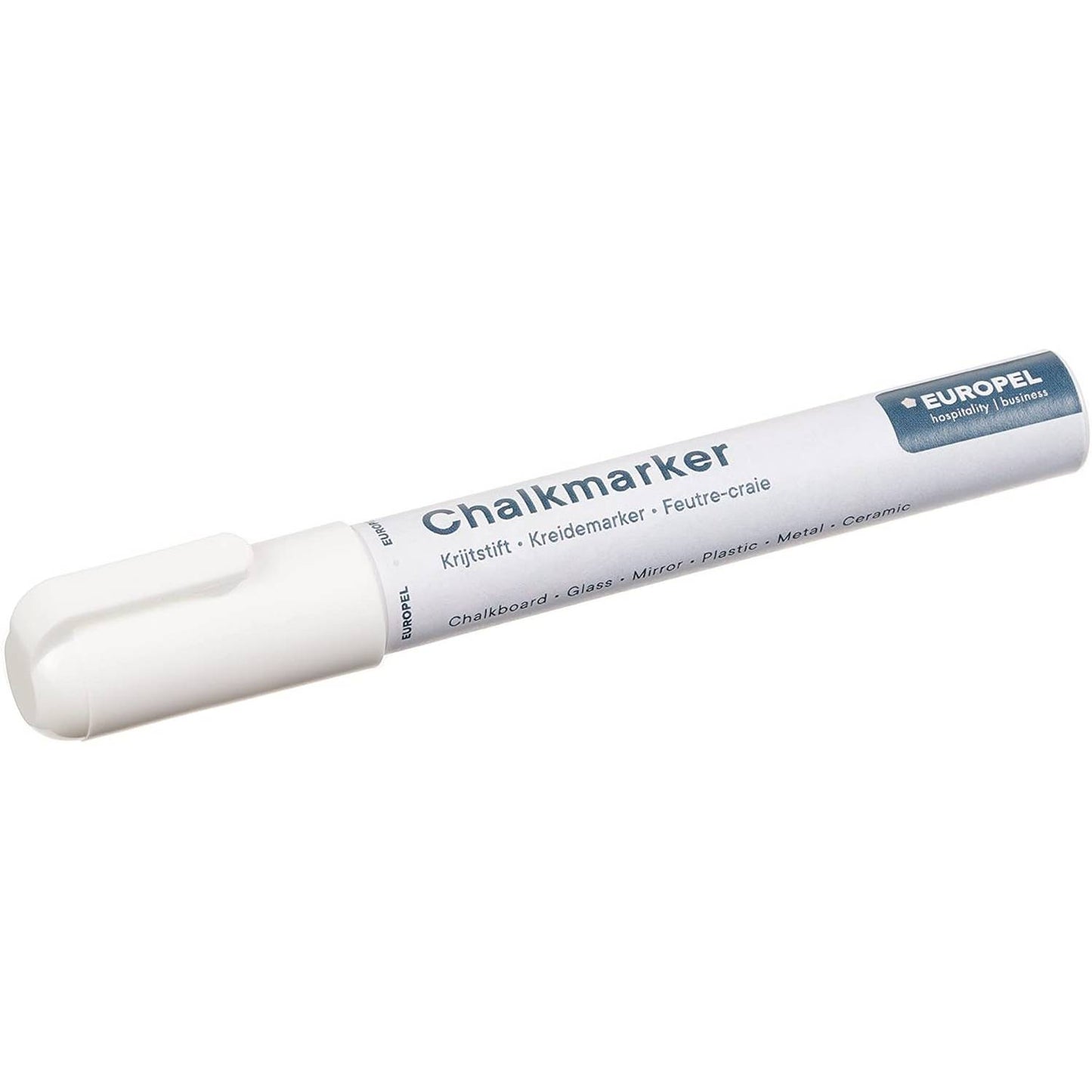 190495 - EUROPEL Marker Shkumësi me Bojë të Lëngshme, Majë 6mm, për Sipërfaqe Jo-Poroze - 1 Markues i Bardhë në Pako Flluskash, i Fshirë në Mënyrë të Thatë ose të Lagësht për Dërrasa të Zeza, Pllaka Druri, Panele, Dritare