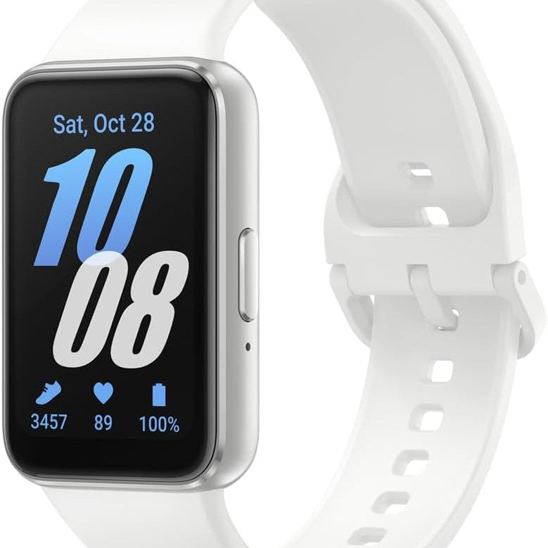 266389 - SAMSUNG Rrip fitnesi Galaxy Fit3, bateri e gjatë, zbulim rrëzimi/SOS, barometër, IP68, monitorim gjumi, mbi 100 ushtrime, menaxhim njoftimesh/muzike, Argjend [versioni italian]