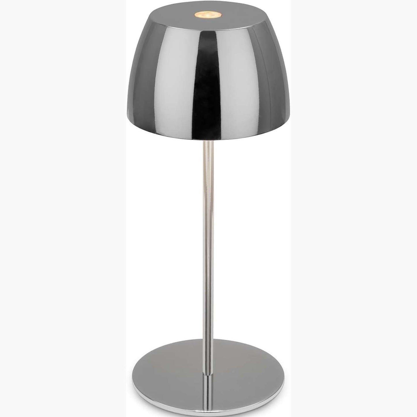 228371 - BRILONER - Llambë Mini LED pa Tel për Tavolinë, IP44, Kontroll me Prekje, Errësim pa Shkallë, Bateri dhe Burim Drite e Zëvendësueshme, 8x20 cm, Krom