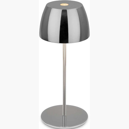 228371 - BRILONER - Llambë Mini LED pa Tel për Tavolinë, IP44, Kontroll me Prekje, Errësim pa Shkallë, Bateri dhe Burim Drite e Zëvendësueshme, 8x20 cm, Krom