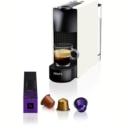 288227 - KRUPS Makinë Mini Kapsulash për Kafe Nespresso Essenza, 19 shufra, dizajn ultrakompakt, e bardhë, model XN1101