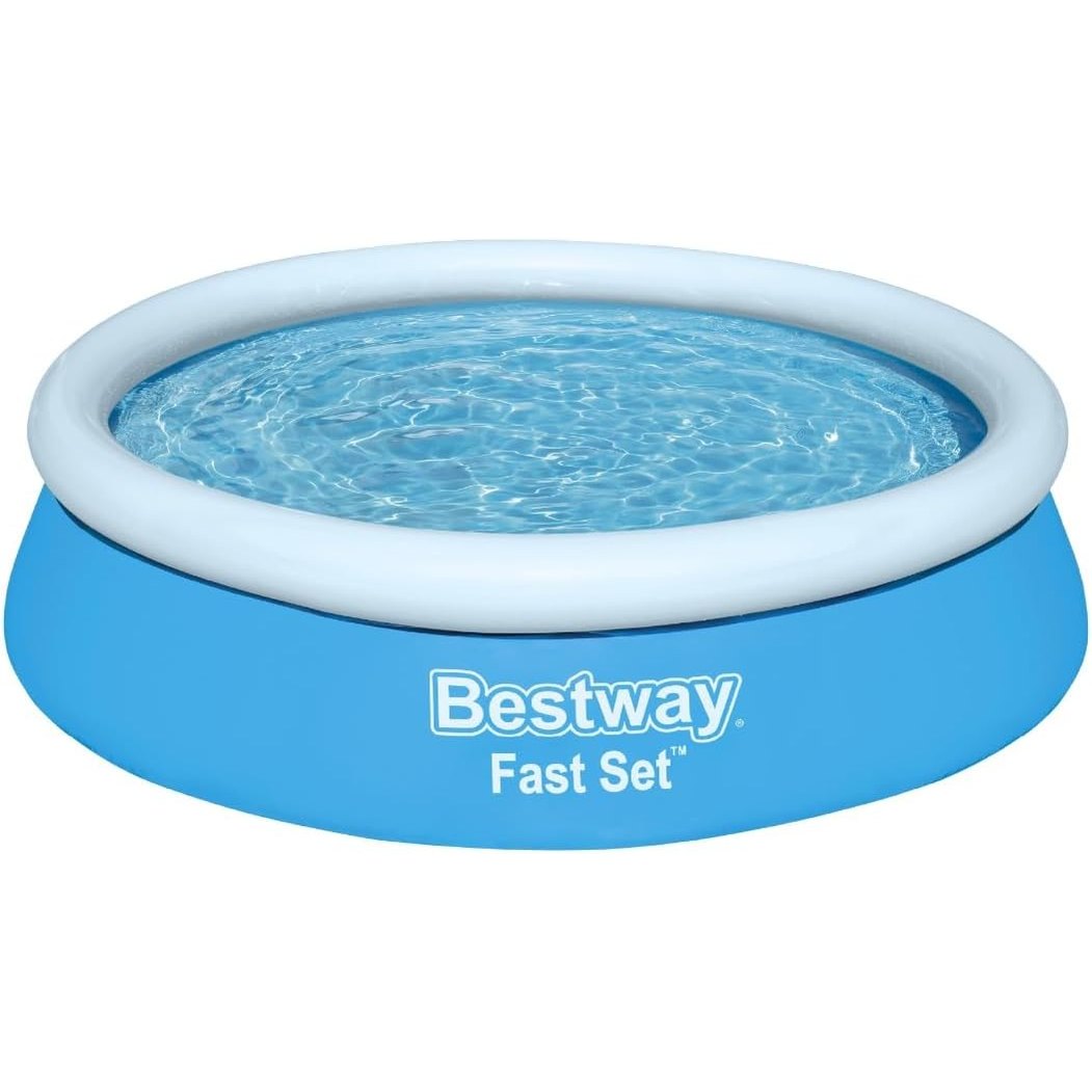 288720 - BESTWAY Pishinë mbi tokë Fast Set pa pompë, Ø 183 x 51 cm, Blu, e rrumbullakët, 940 litra, material TriTech, vetëmontuese, valvul sigurie, përfshirë arnë riparimi