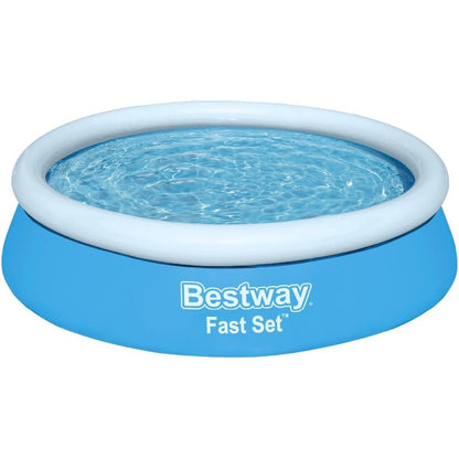 288720 - BESTWAY Pishinë mbi tokë Fast Set pa pompë, Ø 183 x 51 cm, Blu, e rrumbullakët, 940 litra, material TriTech, vetëmontuese, valvul sigurie, përfshirë arnë riparimi