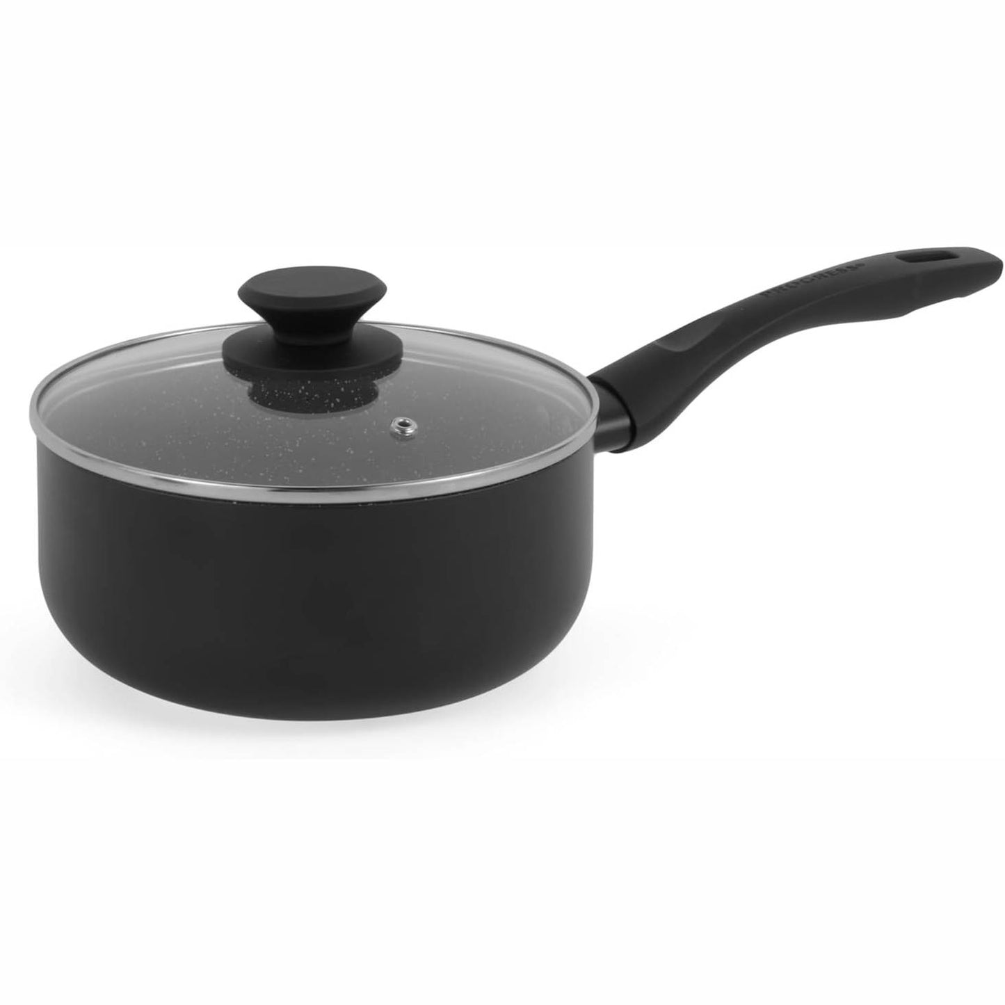 205497 - PROGRESS - Tavë Jo-Ngjitëse Alumini me Kapak Ø 16 cm, Veshje Qeramike e Mermertë, Dorezë Ergonomike, e Përshtatshme për të Gjitha Sobat e Kuzhinës