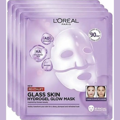 307623 - L'OREAL PARIS Maskë për Fytyrën Revitalift Glass Skin, 4 copë