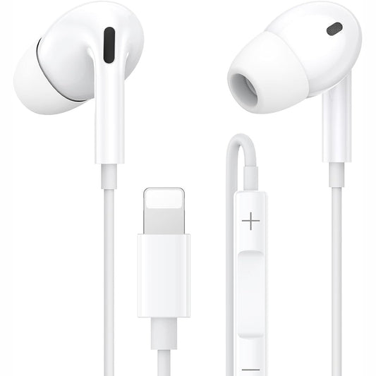 300161 - KUFJE ME TEL për iPhone, Të certifikuara nga MFi, Kufje Stereo HiFi me anulim zhurme, Kufje në vesh me mikrofon dhe kontroll të volumit për iPhone 14/14 Pro/13/12/11/XR/XS/X/8/7/SE