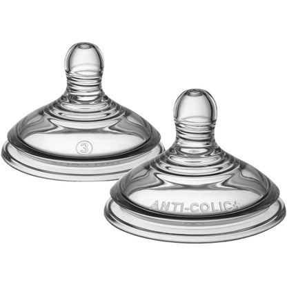 298771 - TOMMEE TIPPEE Thitha shishesh për foshnje, 6+ muaj, silikon i butë, rrjedhje e shpejtë, pako me 2 pjesë