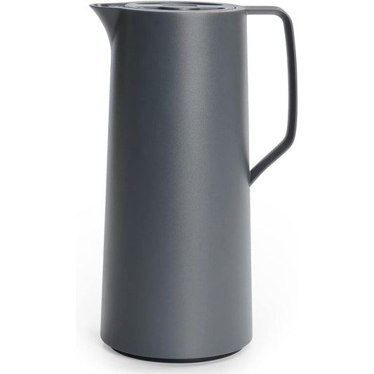 201612 - EMSA Motiva Termos Flask, Volumi 1L, Qelq izolues, Mban pije të nxehta për 12 orë dhe të ftohta për 24 orë, me mbyllje të shpejtë, Dizajn Antracit Nordik, Prodhuar në Gjermani, Modeli N41701