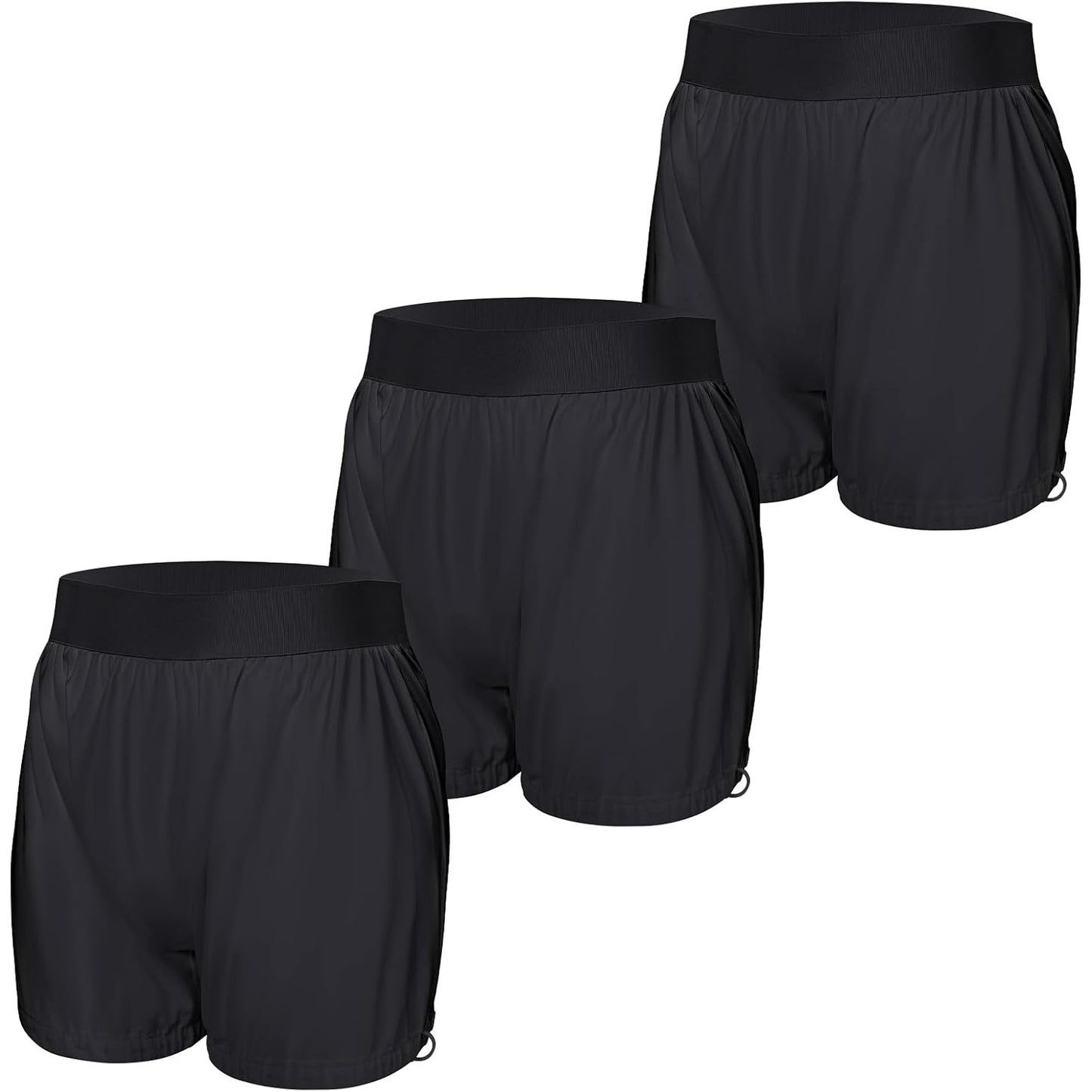 321066 - CARER Mbulesa pelenash për të rritur, 3 copë, të papërshkueshme nga uji, të padukshme, stil Boxer, hapje të rregullueshme për këmbët, të brendshme plastike unisex, të zeza, madhësia XXL