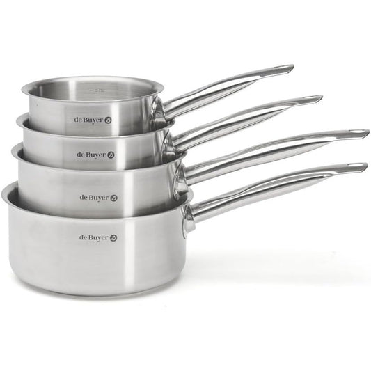 208100 - DE BLERËSI - Seti i Tenxherëve PRIM'APPETY me 4 Pjesë 14/16/18/20 cm, Çelik Inox i Gradës Profesionale 18/10, pa PFAS, Bazë Magnetike e Trashë për Gatim të Kontrolluar, i Përshtatshëm për të Gjitha Sobat dhe Furrat, Sipërfaqe e Lëmuar dhe e Lyer