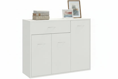 265481 - vidaXL Sideboard i Bardhë me 3 Dyer dhe 1 Sirtar për Kuzhinë dhe Sallon