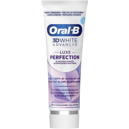 322132 - ORAL-B - Pastë dhëmbësh zbardhuese 3D White Advanced Luxe Perfection, 75 ml, me aromë menteje