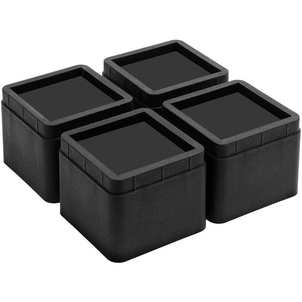 314321 - UPING Ngritëse Mobiljesh për Shtrat, Rritje e Rregullueshme e Lartësisë prej 7CM ose 14CM, Plastike (E Zezë)