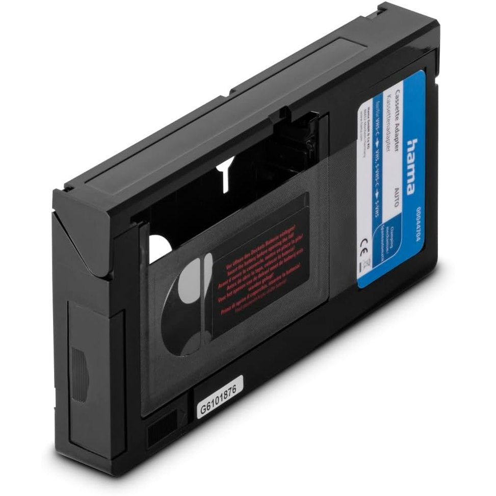 273387 - HAMA Përshtatës kasete VHS-C/VHS (Konvertues video VHS-C në VHS, Përshtatës kasete me motor për VCR, 6 mm, Jo i pajtueshëm me 8 mm/MiniDV/Hi8) i zi