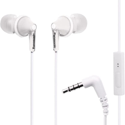 266827 - PANASONIC Kufje me Tel ErgoFit, Kufje në Vesh me Mikrofon dhe Kontrollues Thirrjesh, Kufje Ergonomike, me Përshtatje të Personalizuar (S/M/L), Prizë Jack 3.5 mm për Telefona Celularë dhe Laptopë – RP-TCM125-W