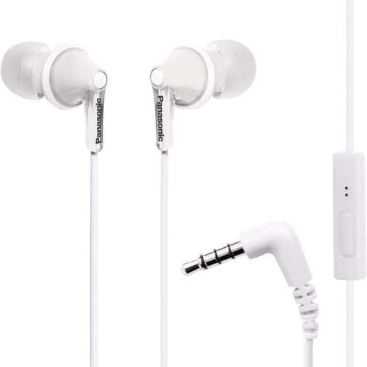 266827 - PANASONIC Kufje me Tel ErgoFit, Kufje në Vesh me Mikrofon dhe Kontrollues Thirrjesh, Kufje Ergonomike, me Përshtatje të Personalizuar (S/M/L), Prizë Jack 3.5 mm për Telefona Celularë dhe Laptopë – RP-TCM125-W