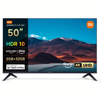 295009 - XIAOMI TV F 50, 50 inç (127 cm), 4K UHD, Smart TV, Fire TV, Akordues i trefishtë DVB-C/S/S2/T/T2, HDR10, MEMC, Modaliteti Game Boost 120Hz, Kontroll zanor Alexa, 2GB+32GB, i pajtueshëm me AirPlay